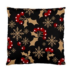 Christmas Pattern With Snowflakes Berries Standard Cushion Case (two Sides)