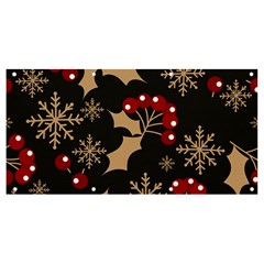 Christmas Pattern With Snowflakes Berries Banner And Sign 8  X 4  by Uceng