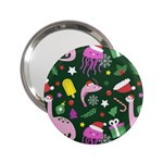 Dinosaur Colorful Funny Christmas Pattern 2.25  Handbag Mirrors Front