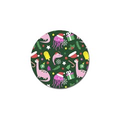 Dinosaur Colorful Funny Christmas Pattern Golf Ball Marker (4 Pack) by Uceng