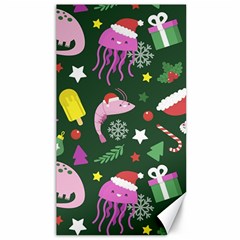 Dinosaur Colorful Funny Christmas Pattern Canvas 40  X 72  by Uceng