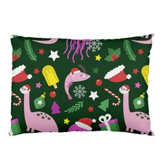 Dinosaur Colorful Funny Christmas Pattern Pillow Case by Uceng