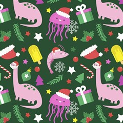 Dinosaur Colorful Funny Christmas Pattern Play Mat (rectangle)