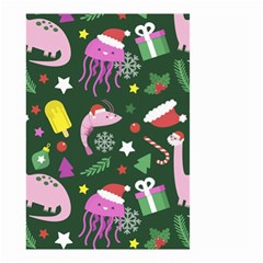 Dinosaur Colorful Funny Christmas Pattern Small Garden Flag (two Sides) by Uceng