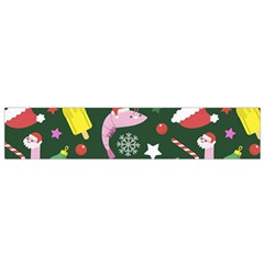 Dinosaur Colorful Funny Christmas Pattern Small Flano Scarf by Uceng