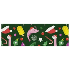 Dinosaur Colorful Funny Christmas Pattern Banner And Sign 9  X 3  by Uceng