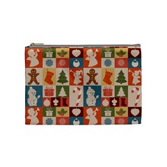 Cute Christmas Seamless Pattern Vector  - Cosmetic Bag (medium)