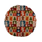 Cute Christmas Seamless Pattern Vector  - Standard 15  Premium Flano Round Cushions Front