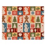 Cute Christmas Seamless Pattern Vector  - Flano Blanket (Large) 80 x60  Blanket Front