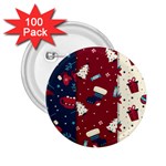 Flat Design Christmas Pattern Collection Art 2.25  Buttons (100 pack)  Front