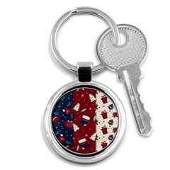 Flat Design Christmas Pattern Collection Art Key Chain (round) by Uceng