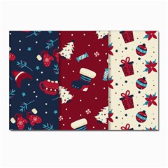 Flat Design Christmas Pattern Collection Art Postcard 4 x 6  (pkg Of 10) by Uceng