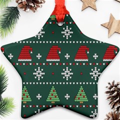 Beautiful Knitted Christmas Pattern Ornament (star) by Uceng