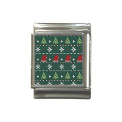 Beautiful Knitted Christmas Pattern Italian Charm (13mm)