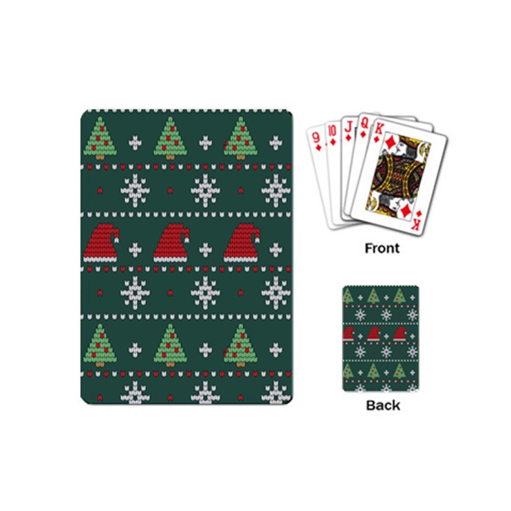 Beautiful Knitted Christmas Pattern Playing Cards Single Design (Mini)