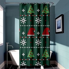 Beautiful Knitted Christmas Pattern Shower Curtain 36  X 72  (stall)  by Uceng