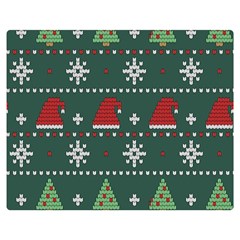 Beautiful Knitted Christmas Pattern Flano Blanket (medium) by Uceng