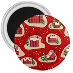 Christmas New Year Seamless Pattern 3  Magnets Front