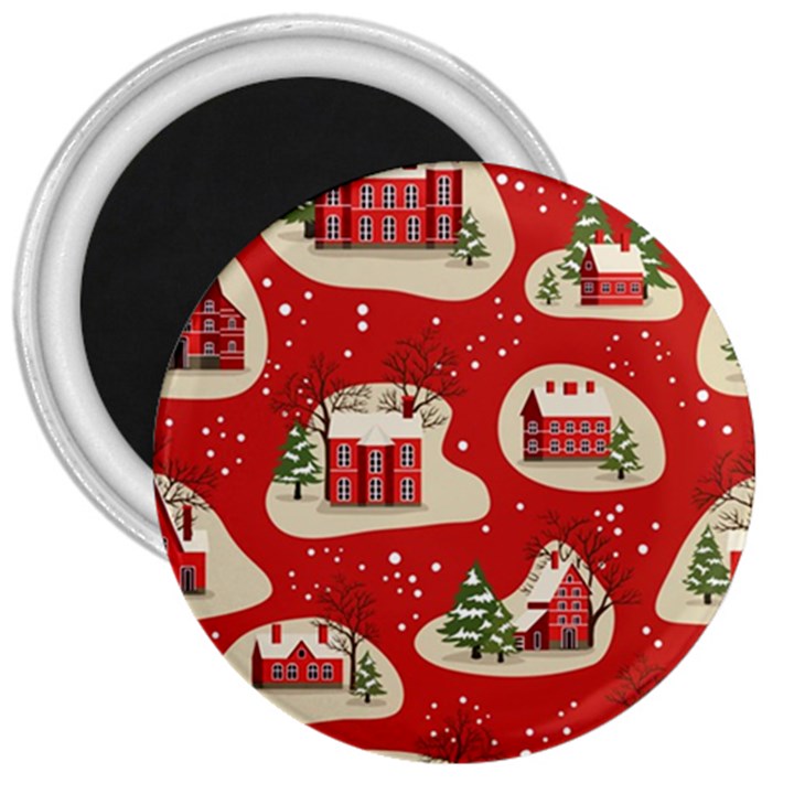 Christmas New Year Seamless Pattern 3  Magnets