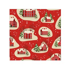 Christmas New Year Seamless Pattern Square Satin Scarf (30  X 30 ) by Uceng