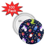 Colorful Funny Christmas Pattern 1 75  Buttons (100 Pack)  by Uceng