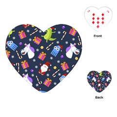 Colorful Funny Christmas Pattern Playing Cards Single Design (heart) by Uceng