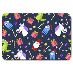 Colorful Funny Christmas Pattern Large Doormat by Uceng