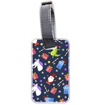 Colorful Funny Christmas Pattern Luggage Tag (two sides) Front