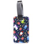 Colorful Funny Christmas Pattern Luggage Tag (two sides) Back