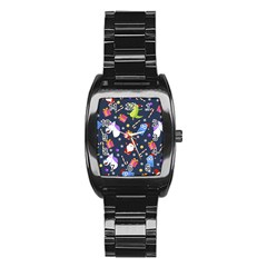 Colorful Funny Christmas Pattern Stainless Steel Barrel Watch by Uceng