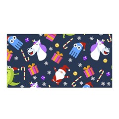 Colorful Funny Christmas Pattern Satin Wrap 35  X 70  by Uceng