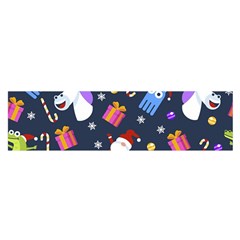 Colorful Funny Christmas Pattern Oblong Satin Scarf (16  X 60 ) by Uceng