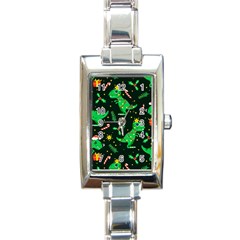 Christmas Funny Pattern Dinosaurs Rectangle Italian Charm Watch