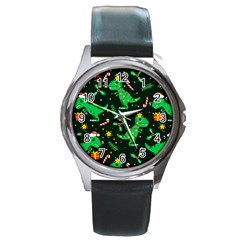 Christmas Funny Pattern Dinosaurs Round Metal Watch