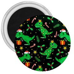 Christmas Funny Pattern Dinosaurs 3  Magnets by Uceng