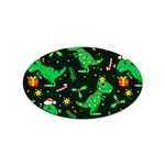 Christmas Funny Pattern Dinosaurs Sticker (Oval) Front