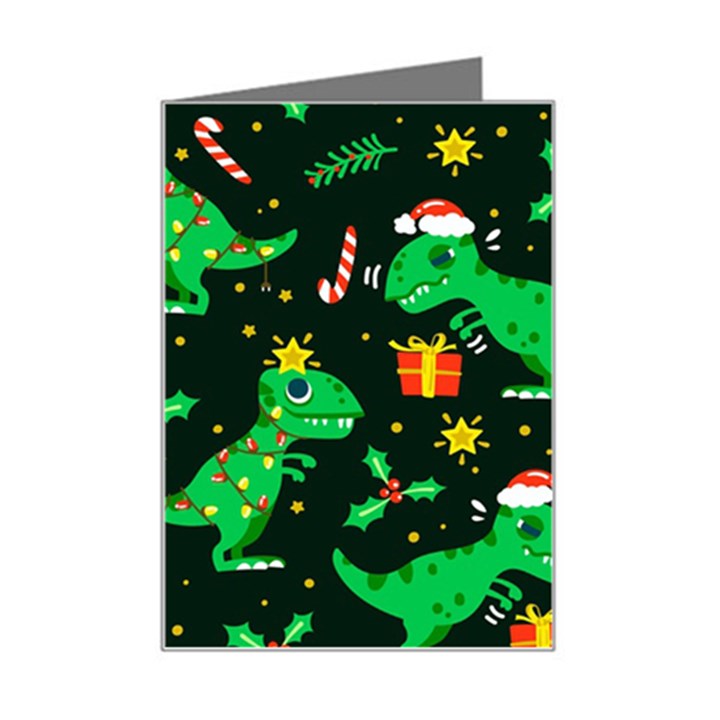 Christmas Funny Pattern Dinosaurs Mini Greeting Card