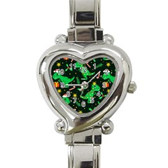 Christmas Funny Pattern Dinosaurs Heart Italian Charm Watch