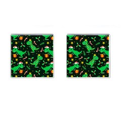 Christmas Funny Pattern Dinosaurs Cufflinks (Square)