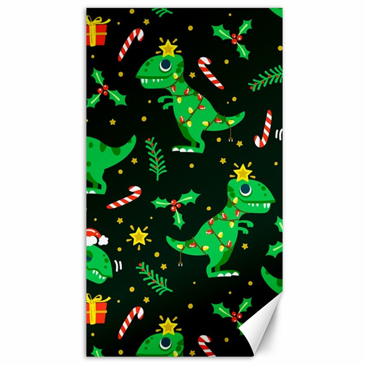 Christmas Funny Pattern Dinosaurs Canvas 40  x 72 