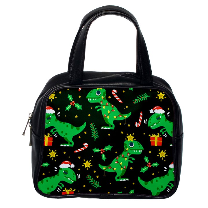 Christmas Funny Pattern Dinosaurs Classic Handbag (One Side)