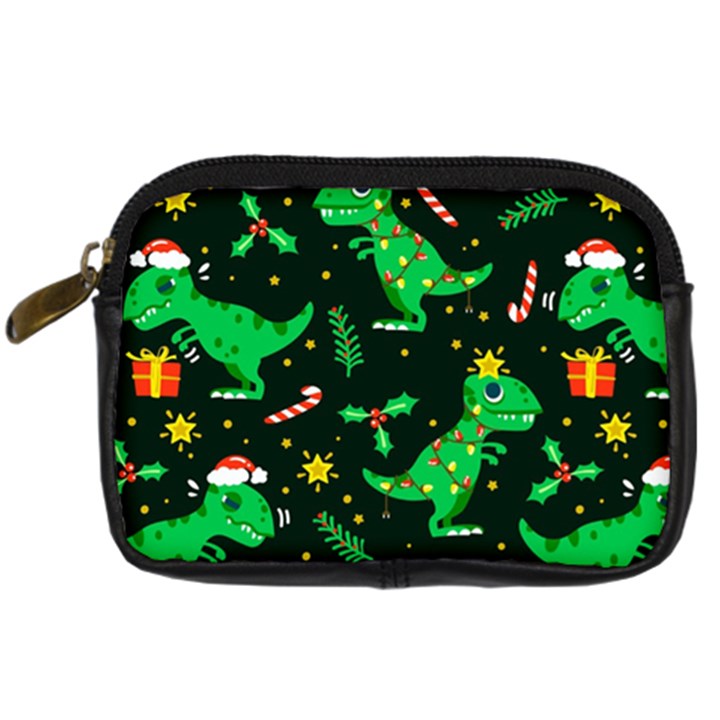 Christmas Funny Pattern Dinosaurs Digital Camera Leather Case