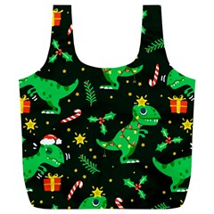 Christmas Funny Pattern Dinosaurs Full Print Recycle Bag (xl) by Uceng