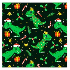 Christmas Funny Pattern Dinosaurs Square Satin Scarf (36  X 36 ) by Uceng