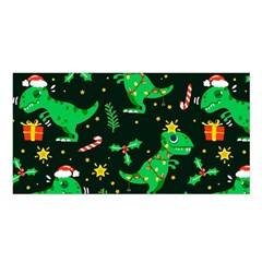 Christmas Funny Pattern Dinosaurs Satin Shawl 45  x 80 