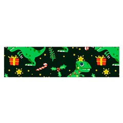 Christmas Funny Pattern Dinosaurs Oblong Satin Scarf (16  x 60 )