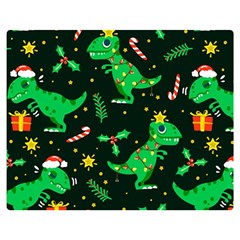 Christmas Funny Pattern Dinosaurs Flano Blanket (medium) by Uceng