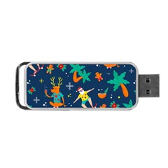 Colorful Funny Christmas Pattern Portable Usb Flash (one Side) by Uceng