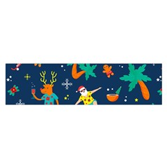 Colorful Funny Christmas Pattern Oblong Satin Scarf (16  X 60 ) by Uceng