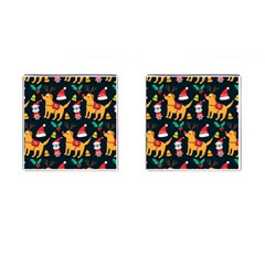 Funny Christmas Pattern Background Cufflinks (square) by Uceng